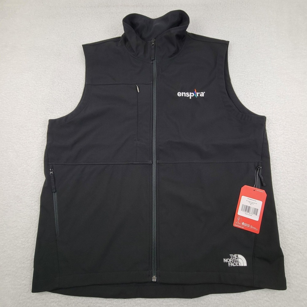 North Face Vest Mens XL Black Castle‎ Rock Softshell Fleece Outdoors Enspira